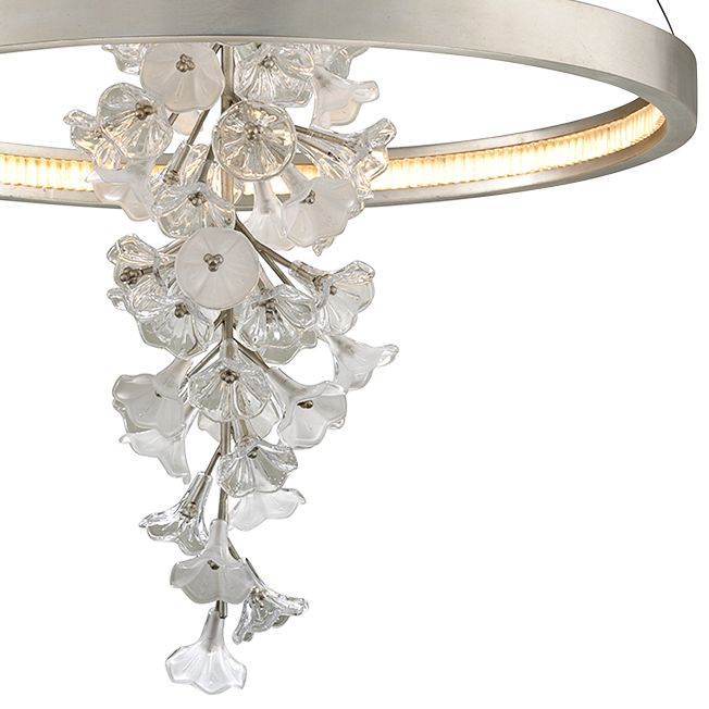 Image 3 Corbett Jasmine 36"W Silver Leaf LED Floral Pendant Light  more views
