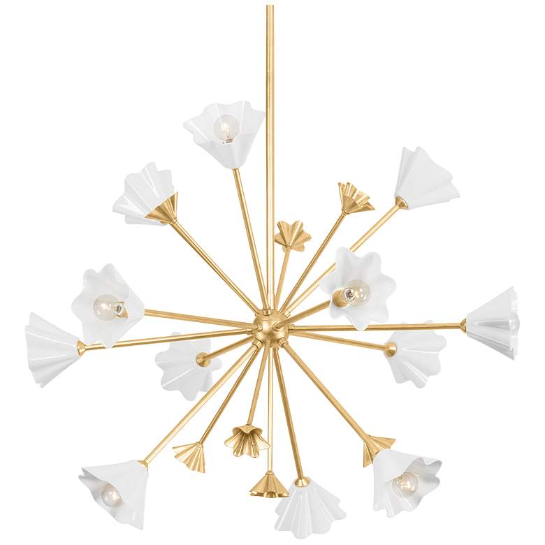 Image 1 Corbett Julieta 40" Wide Vintage Gold Leaf 12 Light Chandelier