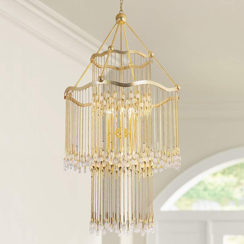 Image 1 Corbett Kiara 40" Wide Gold Leaf 16-Light Chandelier