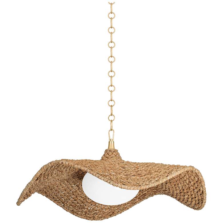 Image 1 Corbett Levene 41 1/4"W Vintage Gold Leaf Pendant Lighting