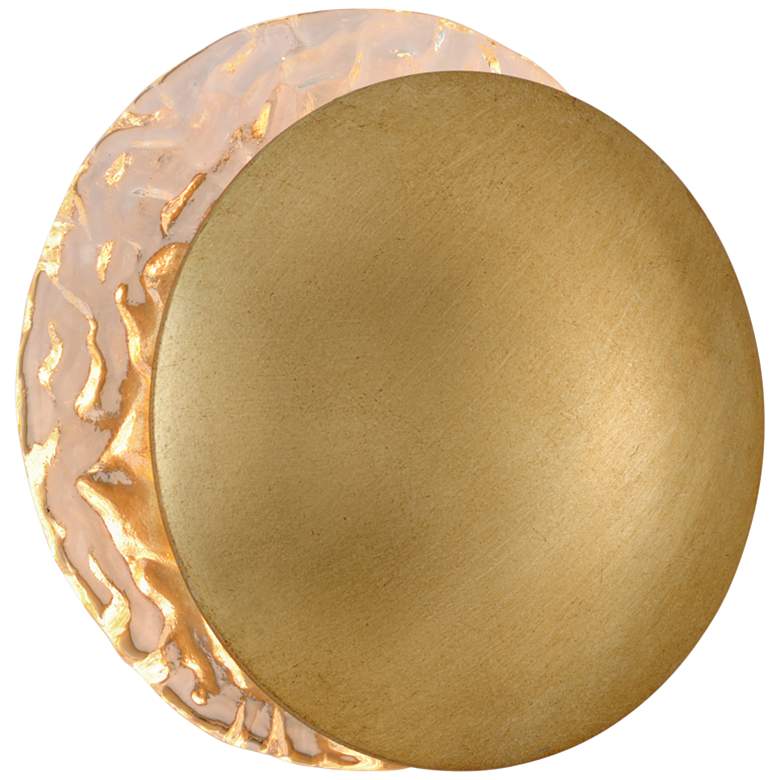 Image 1 Corbett Libra 8 1/2" High Silver Leaf LED Wall Sconce