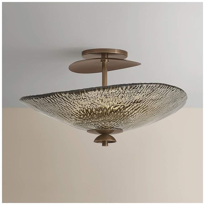 Image 1 Corbett Lighting Alba Semi Flush Old World Brass