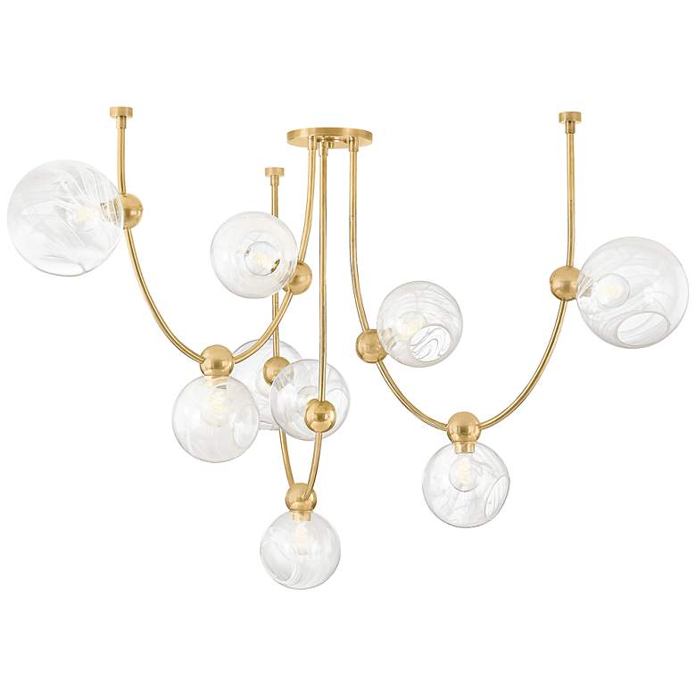 Image 2 Corbett Lighting Astraia 66.75" 9 Lt. Vintage Brass Chandelier