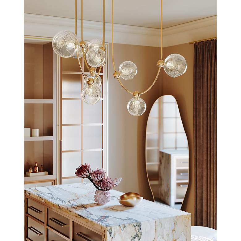 Image 4 Corbett Lighting Astraia 66.75" 9 Lt. Vintage Brass Chandelier more views