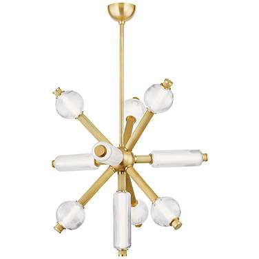 Corbett Lighting  Atom 36" 10 Lt. Vintage Brass Chandelier
