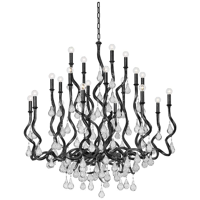 Image 1 Corbett Lighting Aveline 48 In. Chandelier Black Silver Leaf
