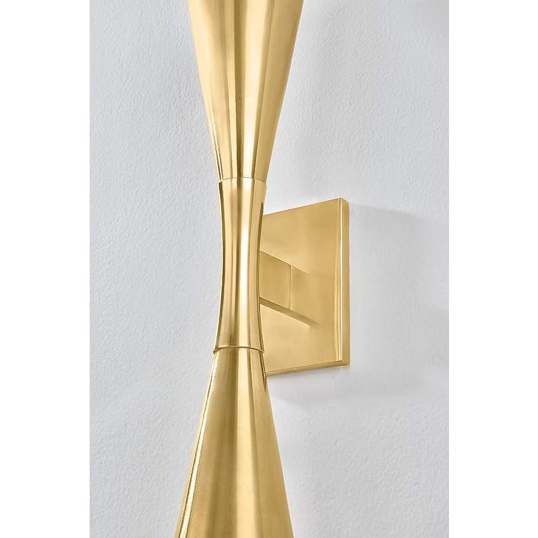 Image 2 Corbett Lighting Barcelona 4.25" 2 Lt. Vintage Brass Wall Sconce more views