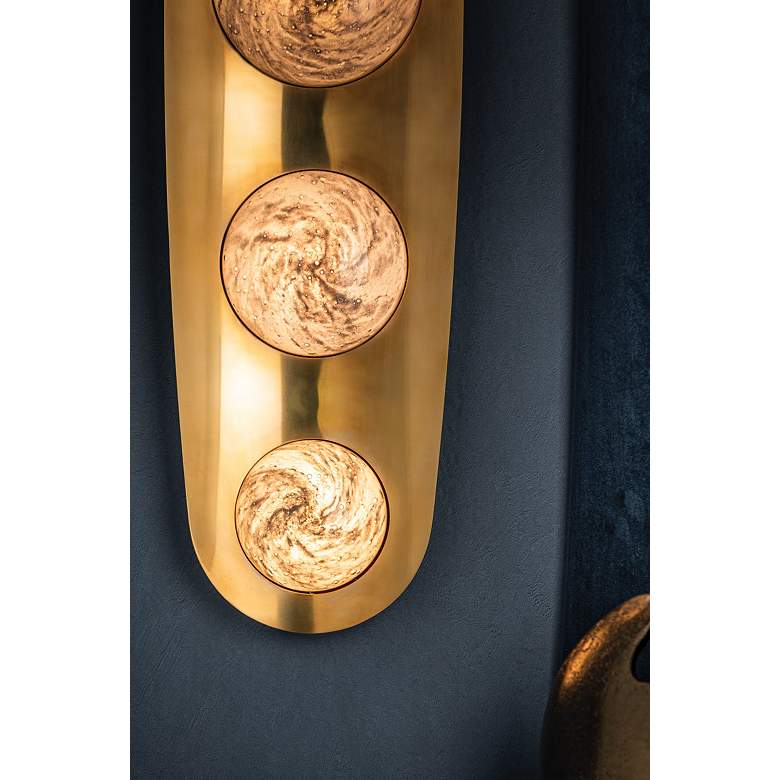 Image 2 Corbett Lighting Bezel 7" 5 Lt. Vintage Brass Wall Sconce more views