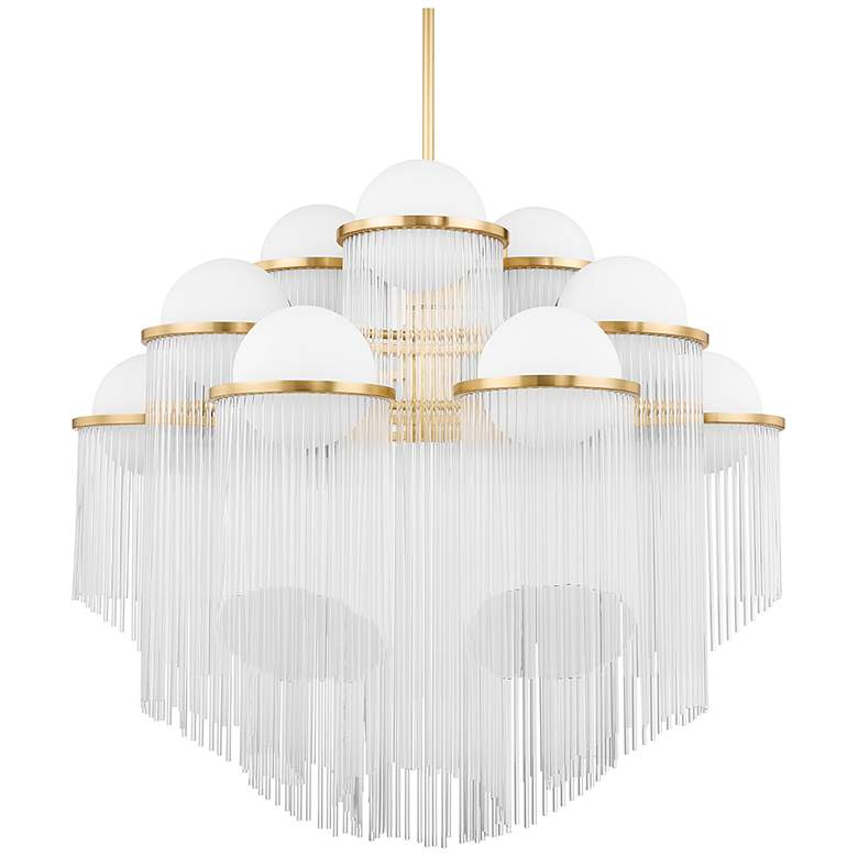 Image 1 Corbett Lighting Celestial 12 Light Chandelier Aged Brass
