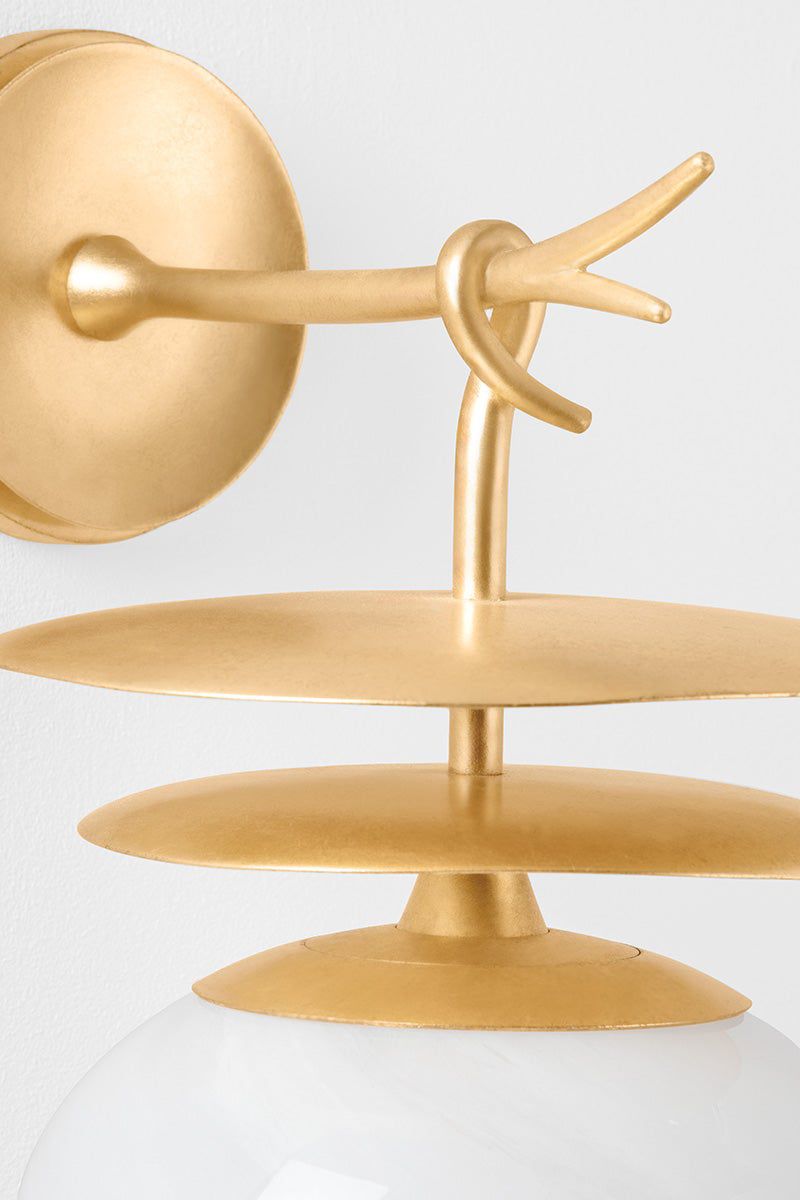 Image 2 Corbett Lighting Ceylon 9.5" 1 Lt. Vintage Gold Leaf Wall Sconce more views