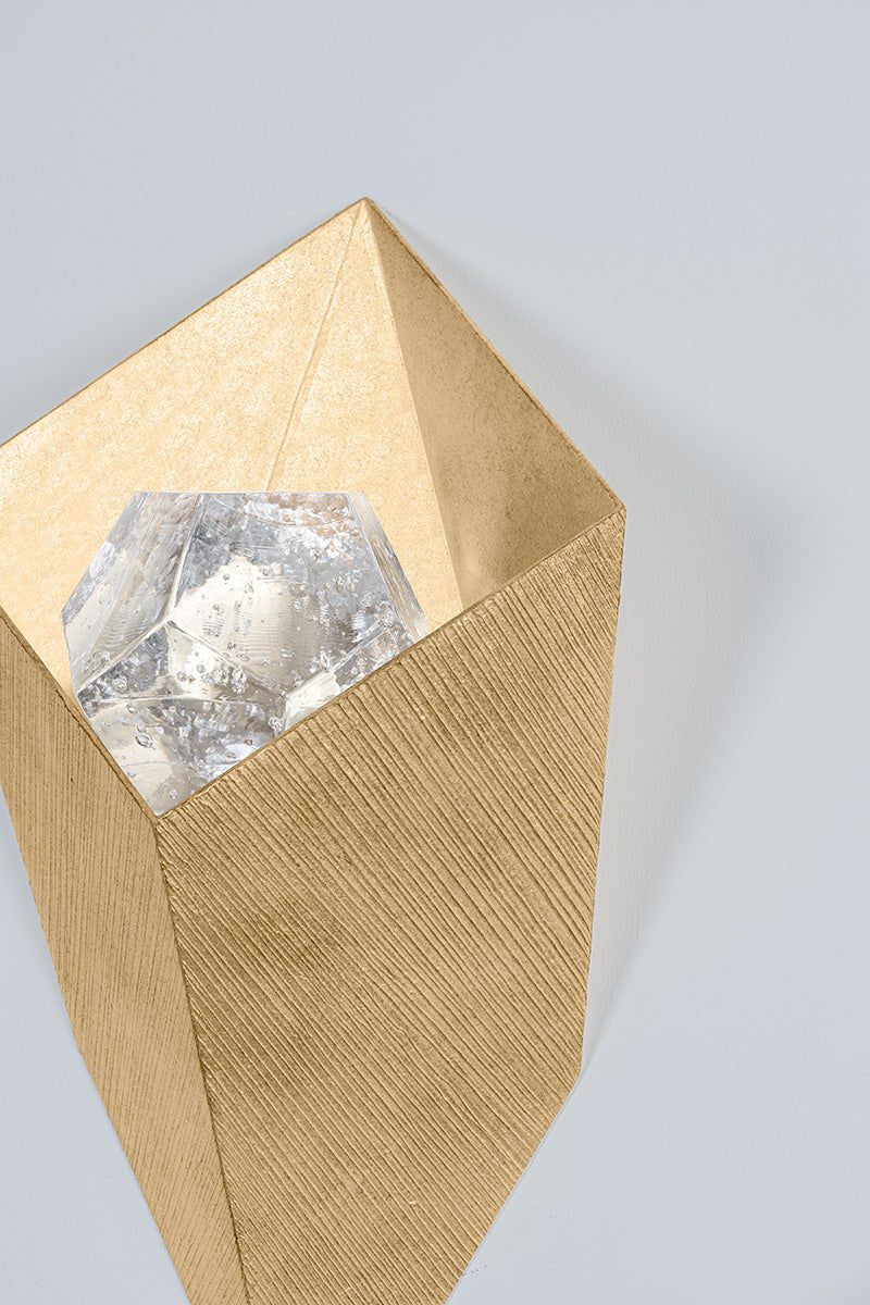 Image 2 Corbett Lighting  Conch 10" 1 Lt. Vintage Gold Leaf Wall Sconce more views