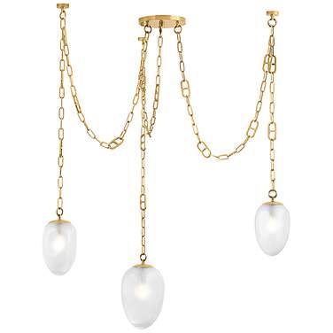 Corbett Lighting  Daith 48" 3 Lt. Vintage Brass Chandelier