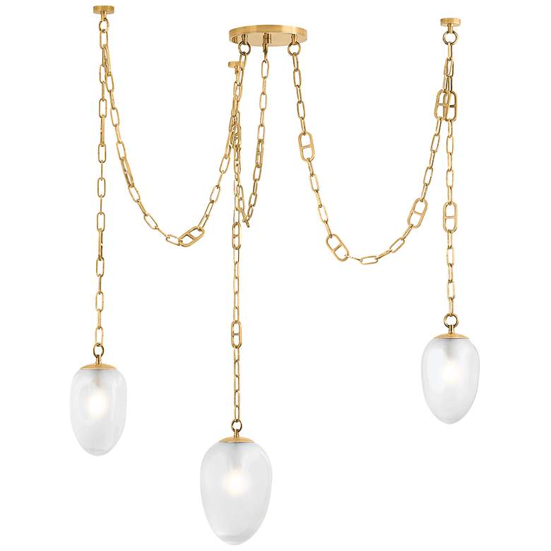 Image 1 Corbett Lighting Daith 48" 3 Lt. Vintage Brass Chandelier