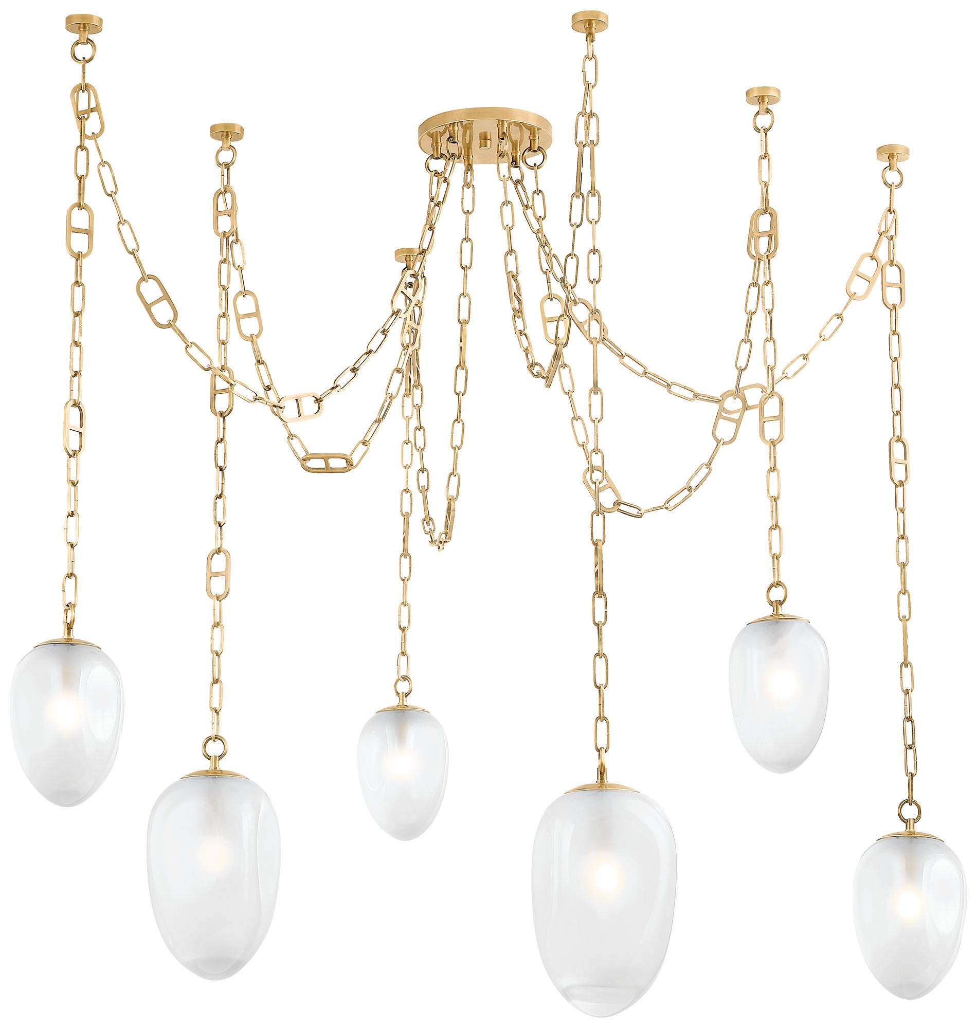 Corbett Lighting  Daith 61.25" 6 Lt. Vintage Brass Chandelier
