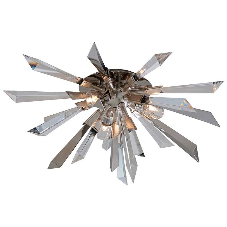Image 1 Corbett Lighting Inertia 10 Inch Flush Mount Hand-Worked Iron