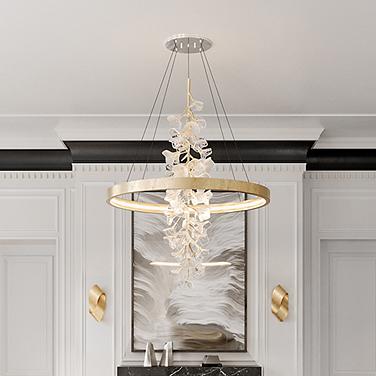 Corbett Lighting Jasmine 36" Wide LED Gold Leaf Flower Ring Chandelier