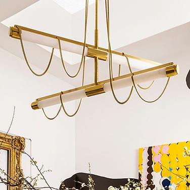 Corbett Lighting  Lariat 7.75" 4 Lt. Vintage Brass Chandelier