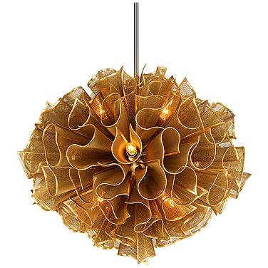 Corbett Lighting Pulse 30.5 Inch 12 LIght Pendant Gold Leaf