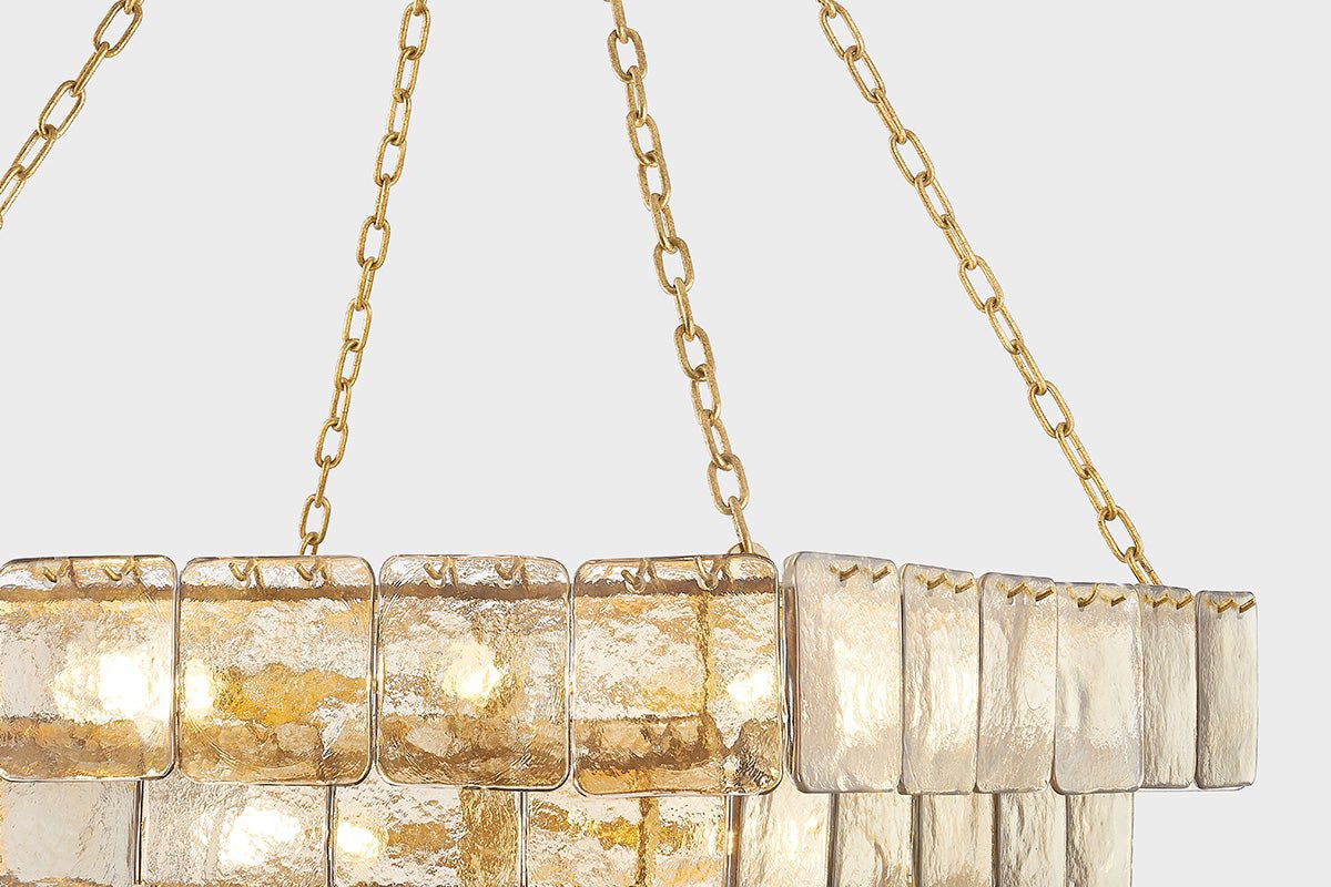 Image 2 Corbett Lighting  Regal 36" 17 Lt. Vintage Gold Leaf Chandelier more views