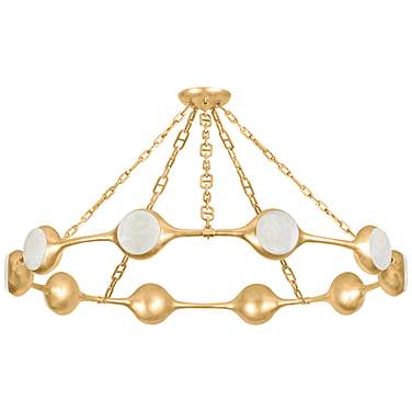 Corbett Lighting  Riviere 51.5" 10 Lt. Vintage Gold Leaf Chandelier