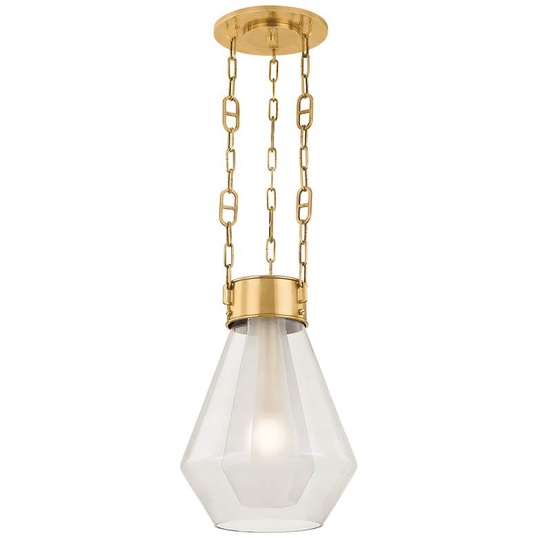 Image 2 Corbett Lighting Tragus 14" 1 Lt. Vintage Brass Pendant