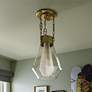 1_Corbett Lighting Tragus 14" 1 Lt. Vintage Brass Pendant