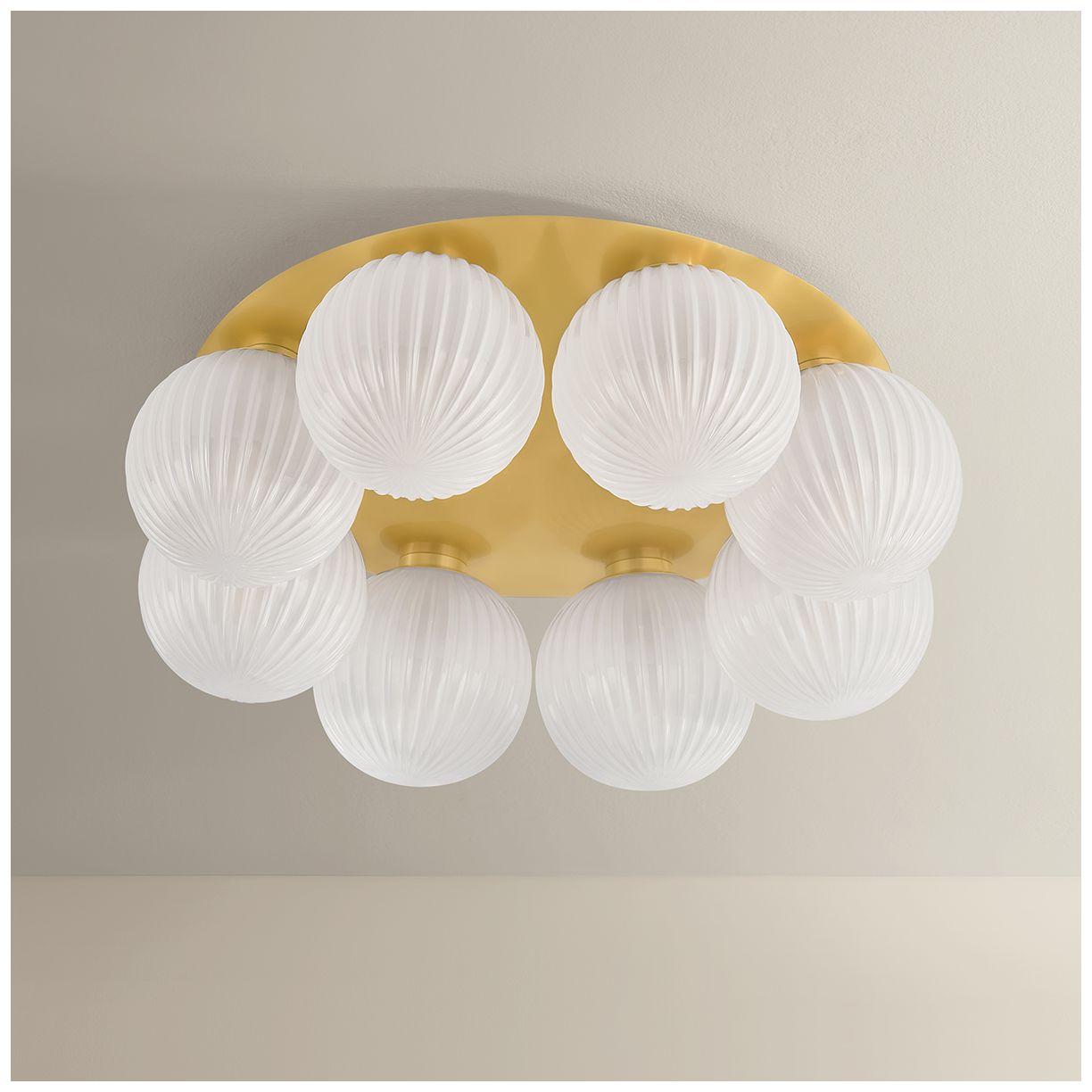 Image 3 Corbett Lighting Vernazza Flush Mount Vintage Polished Brass more views