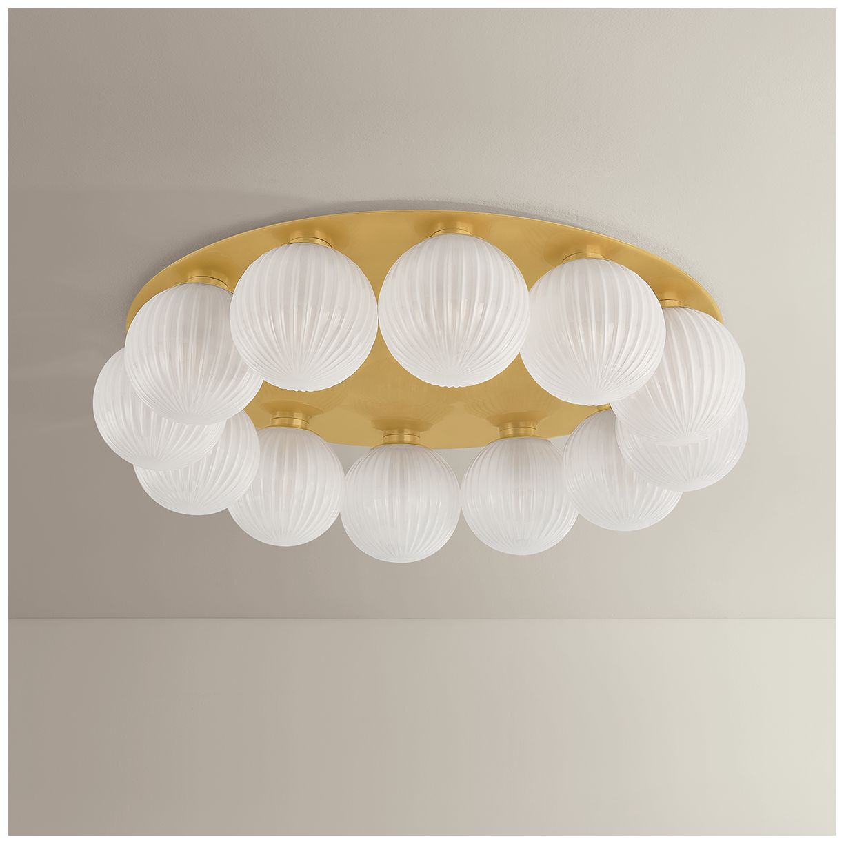 Image 6 Corbett Lighting Vernazza Flush Mount Vintage Polished Brass more views