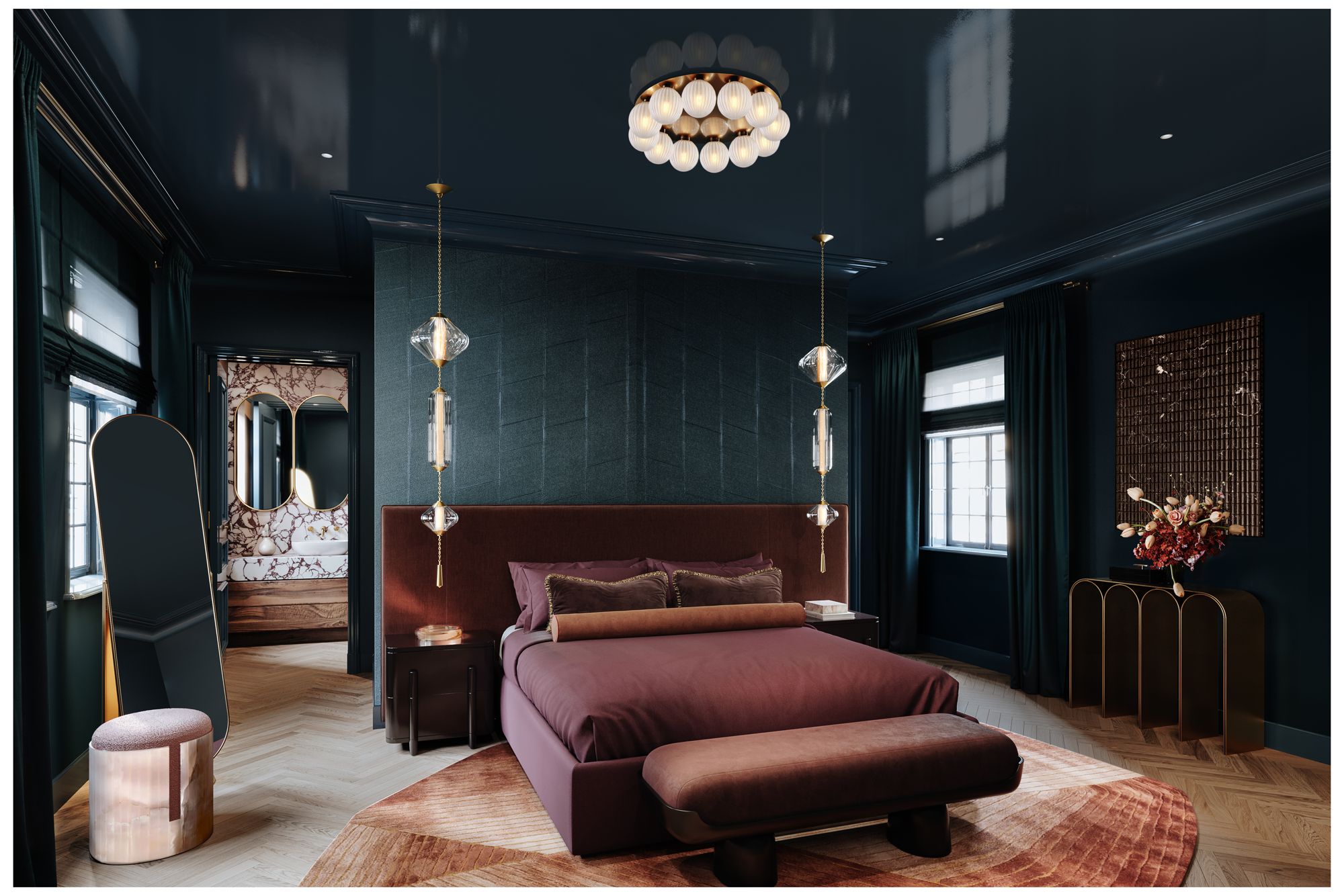 Corbett Lighting Vernazza Flush Mount Vintage Polished Brass