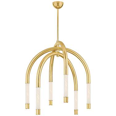 Corbett Lighting  Zeme 33.75" 6 Lt. Vintage Polished Brass Chandelier