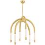 1_Corbett Lighting Zeme 33.75" 6 Lt. Vintage Polished Brass Chandelier
