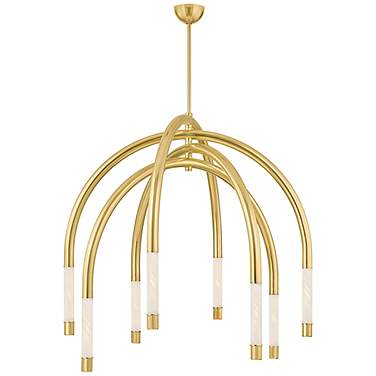 Corbett Lighting  Zeme 47.75" 8 Lt. Vintage Polished Brass Chandelier