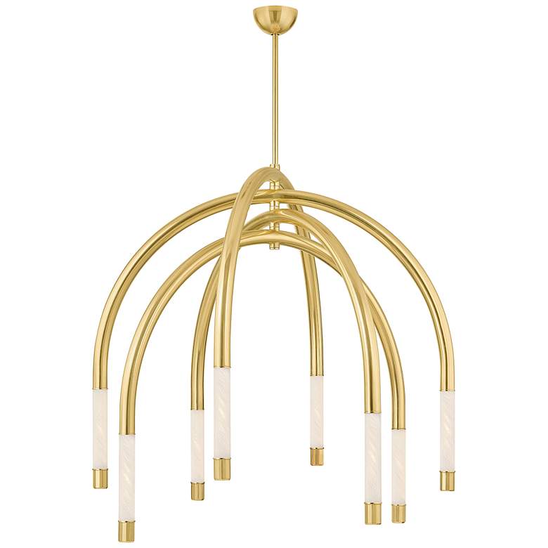Image 1 Corbett Lighting  Zeme 47.75" 8 Lt. Vintage Polished Brass Chandelier