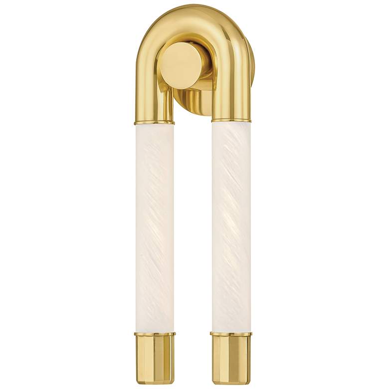 Image 1 Corbett Lighting Zeme 6.5" 2 Lt. Vintage Polished Brass Wall Sconce