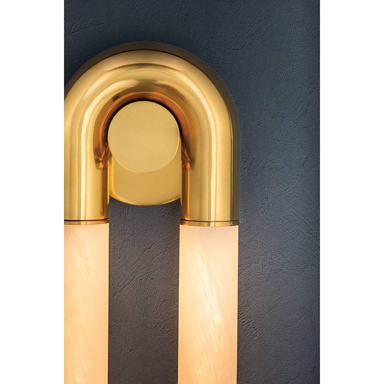 Image 2 Corbett Lighting Zeme 6.5" 2 Lt. Vintage Polished Brass Wall Sconce more views