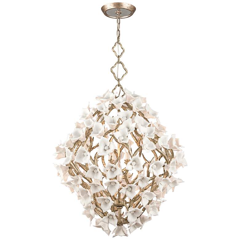 Image 1 Corbett Lily 32 1/4" Wide Silver Leaf Pendant Light