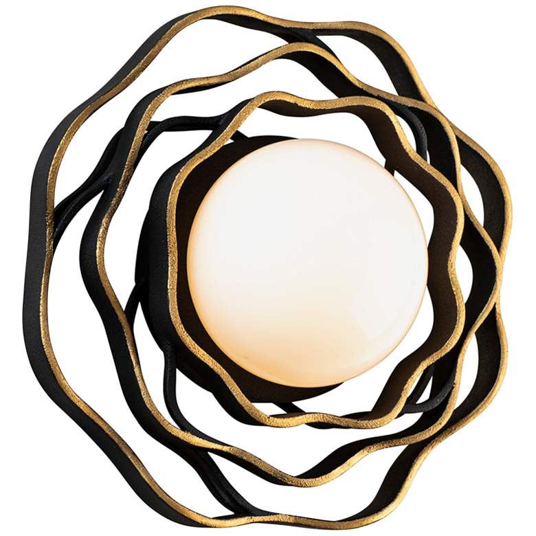 Image 1 Corbett Luma 11" High Textured Black Wall Sconce