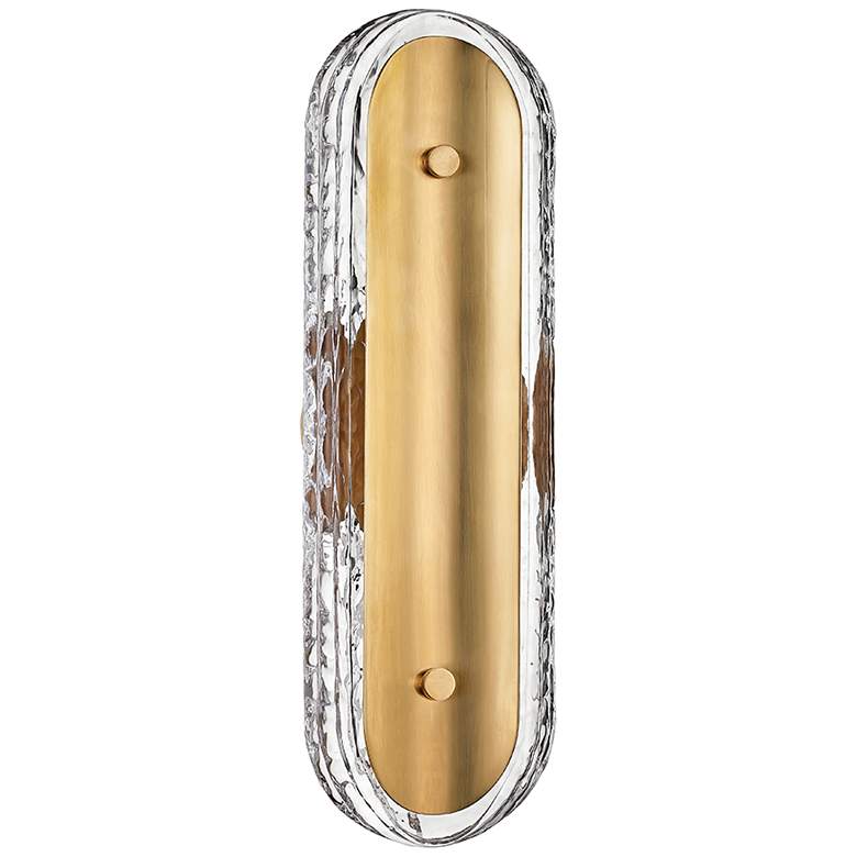 Image 1 Corbett Macau 16 1/2" High Vintage Brass LED Wall Sconce