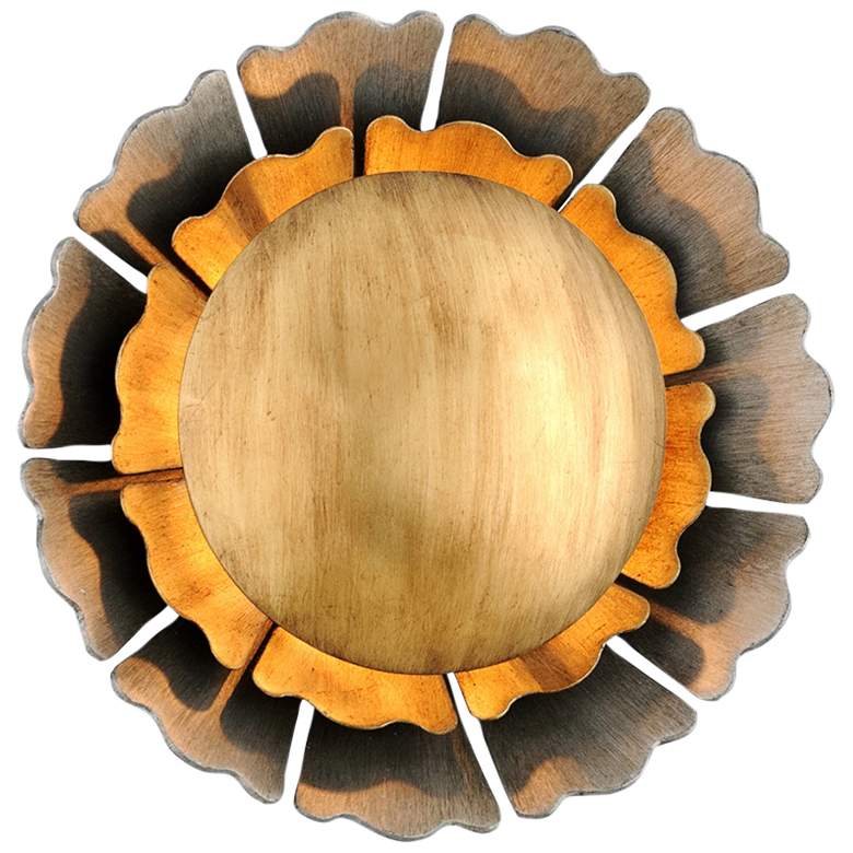 Image 1 Corbett Magic Garden 10" High Bronze Leaf Flower Wall Sconce