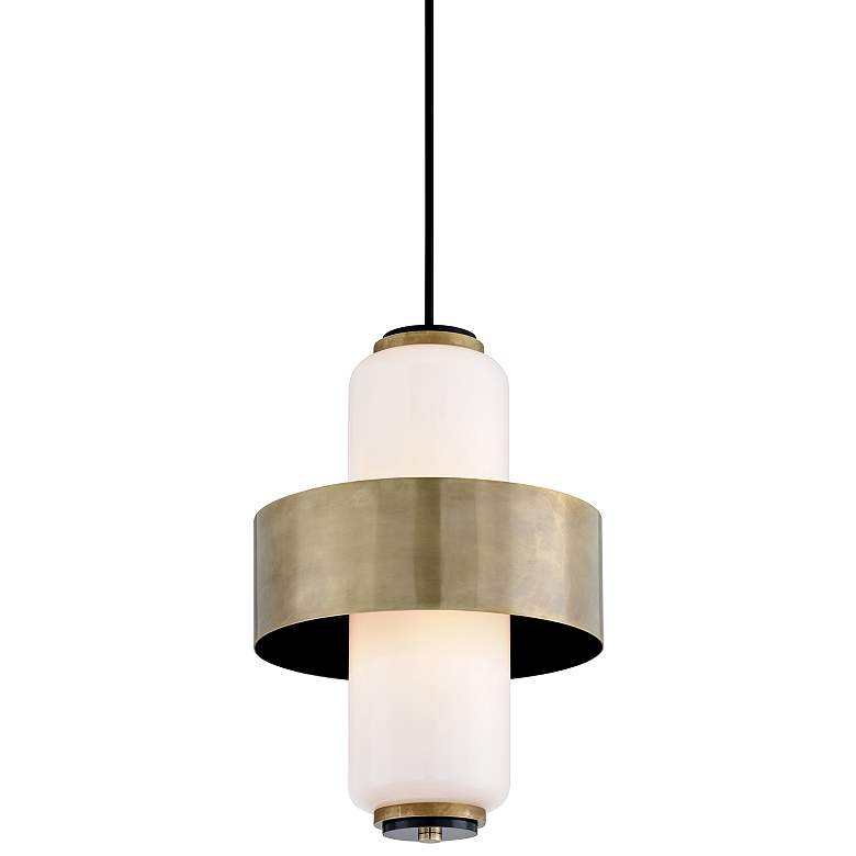 Image 2 Corbett Melrose 18 inch Wide Vintage Brass Pendant Light