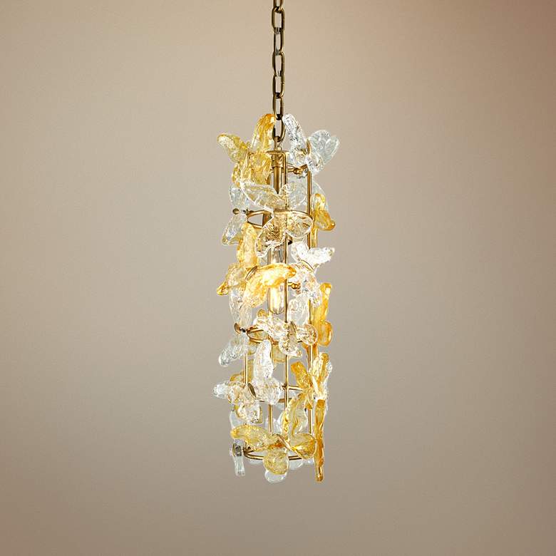 Image 1 Corbett Milan 5" Wide Gold Leaf Butterflies Mini Pendant