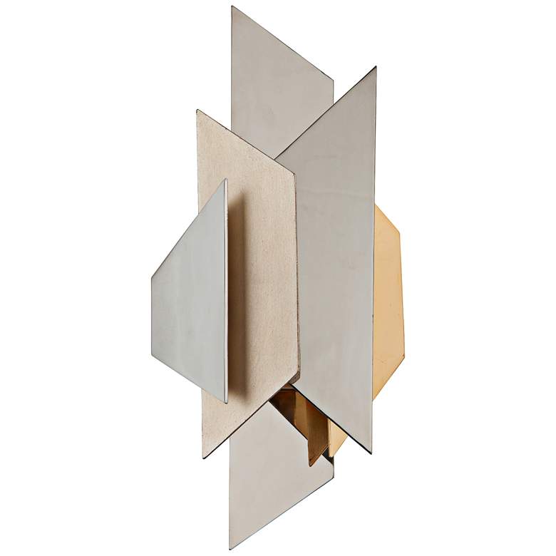 Image 1 Corbett Modernist 18 1/2 inch High Polished Steel Wall Sconce