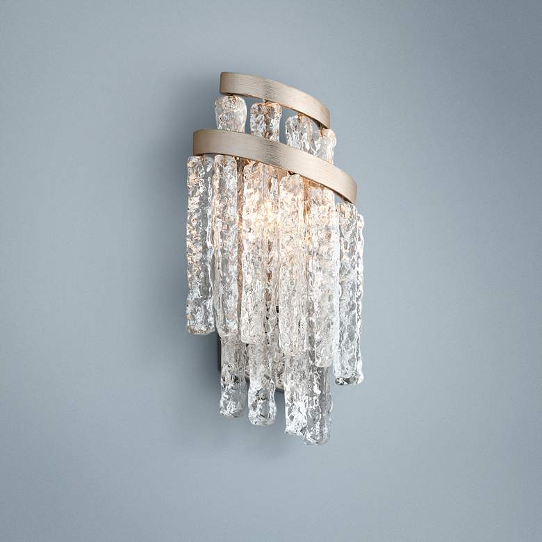 Image 1 Corbett Mont Blanc 16 1/2"H Modern Silver Leaf Wall Sconce