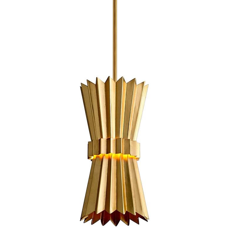 Image 2 Corbett Moxy 8" Wide Gold Leaf Mini Pendant Light
