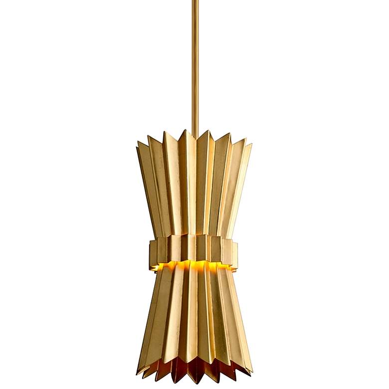 Image 2 Corbett Moxy 8 inch Wide Gold Leaf Mini Pendant Light