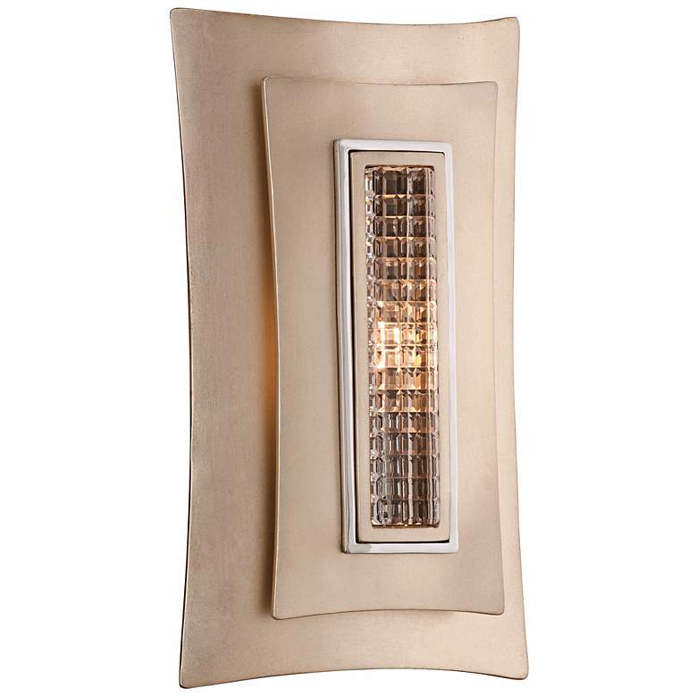 Image 1 Corbett Muse 12" High Silver Leaf with Crystal Wall Sconce