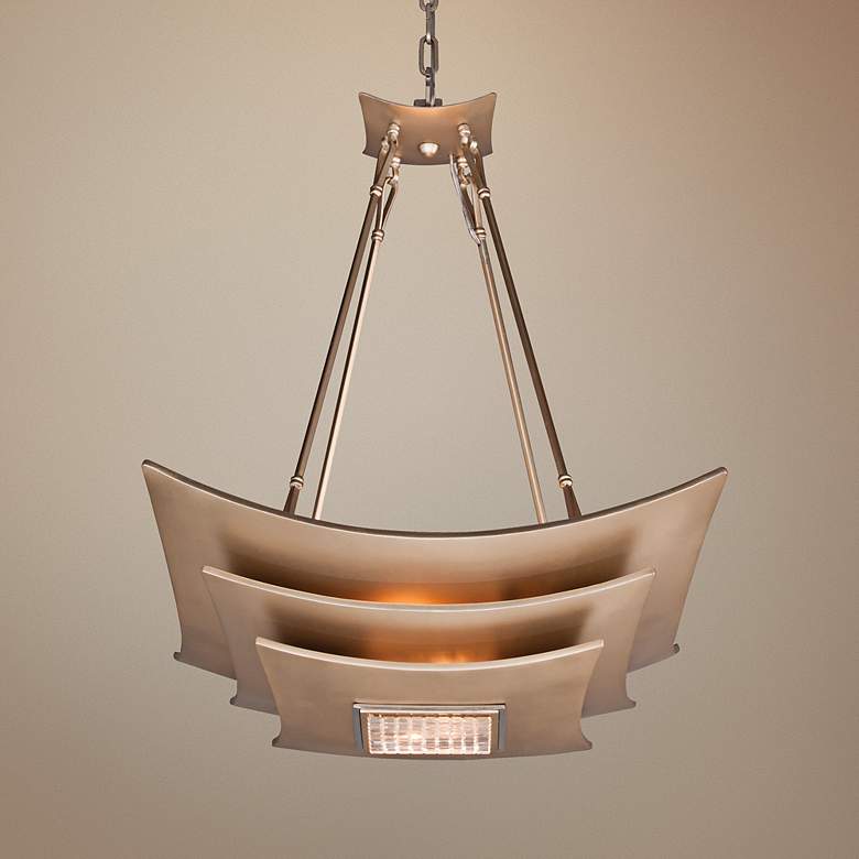Image 1 Corbett Muse 23" Wide Silver Leaf with Crystal Pendant Light