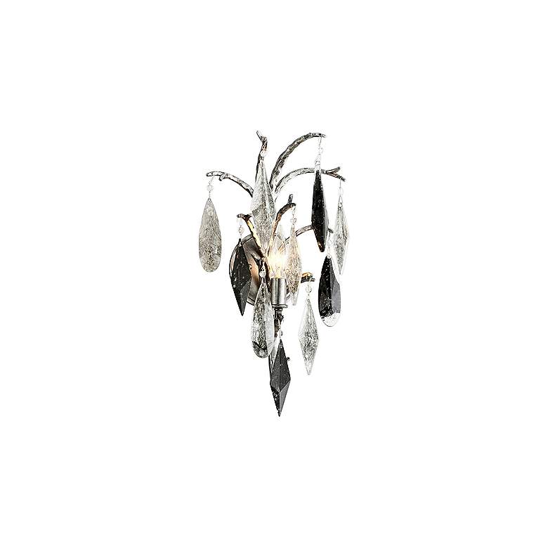 Image 1 Corbett Nera 17 3/4 inch High Blackened Silver Leaf Wall Sconce