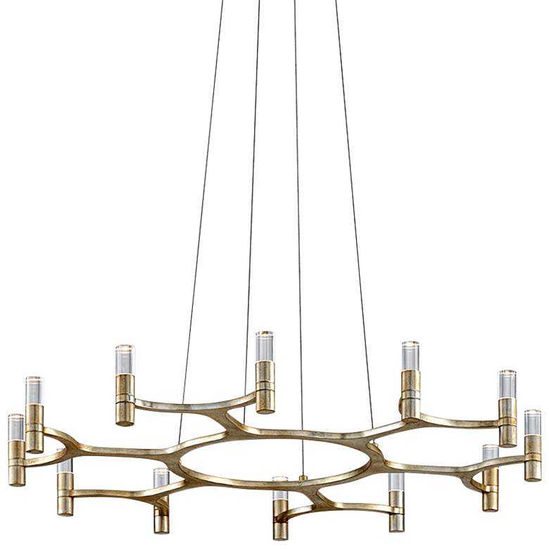 Image 2 Corbett Nexus 38" Wide Silver Leaf 12-Light LED Chandelier