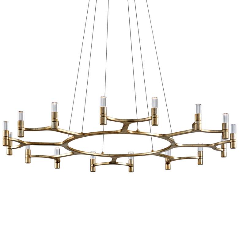 Image 2 Corbett Nexus 50" Wide Silver Leaf 16-Light LED Chandelier